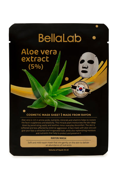 Aloe Vera (Alijošiaus) ekstrakto (5%) veido kaukių rinkinys 20 vnt.