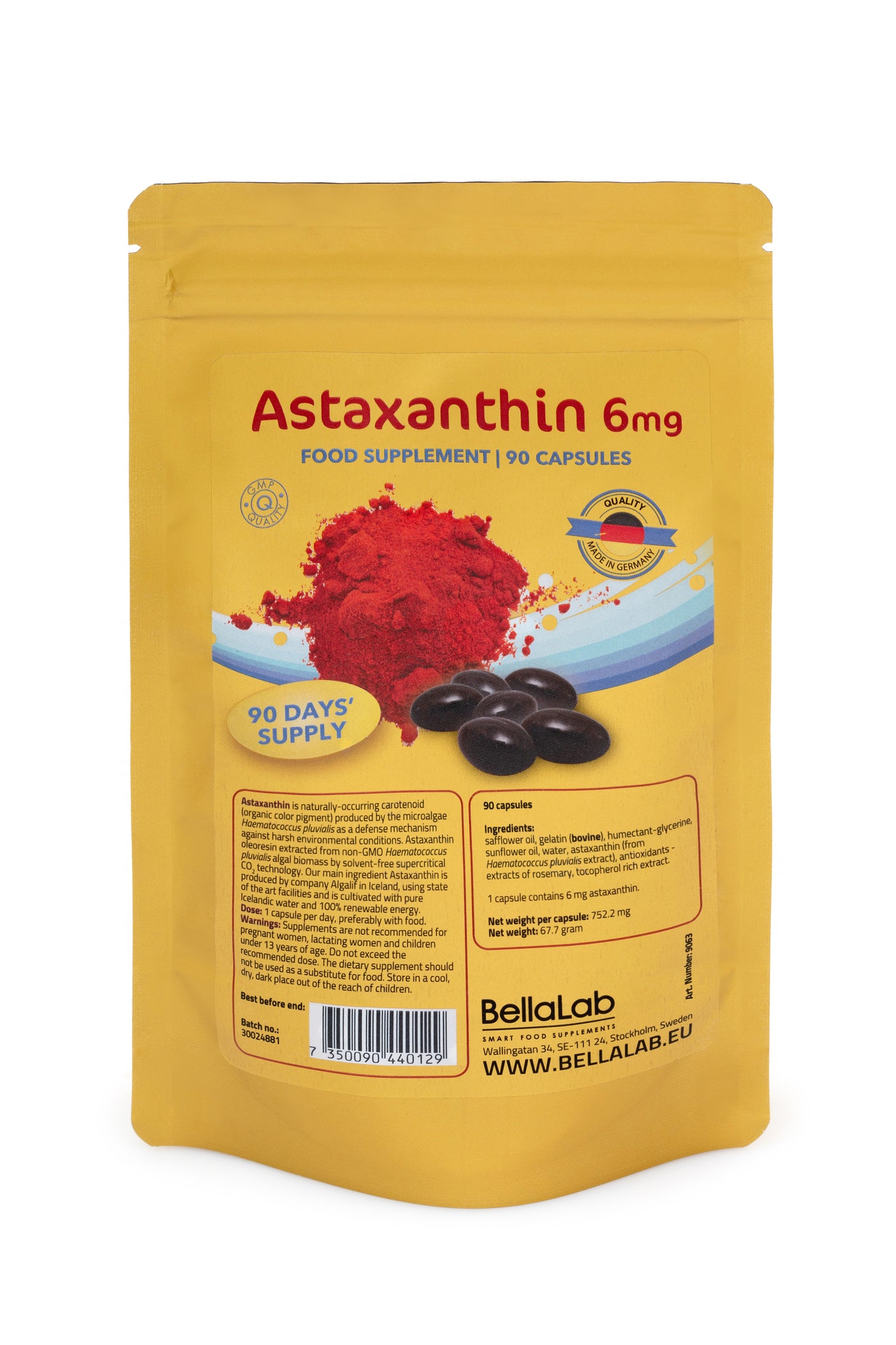 Astaksantinas 6 mg.