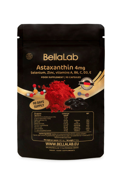 Astaksantinas 4 mg su Selenu, Cinku bei Vitaminais A, B6, C, D3, E
