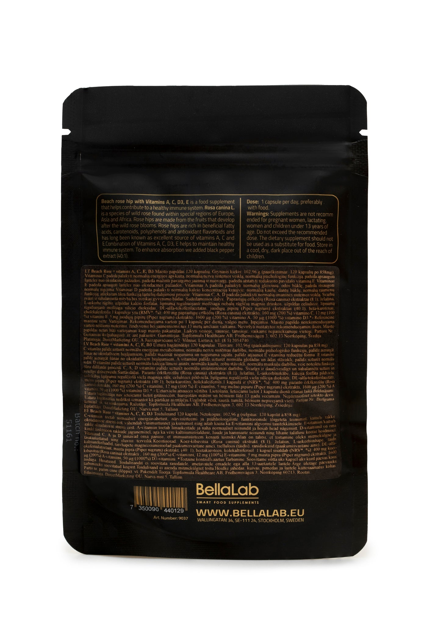 Erškėtrožė + Vitaminai A, C, D3, E,